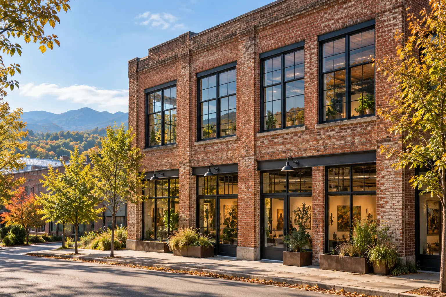 River Arts loft: the building from across the street