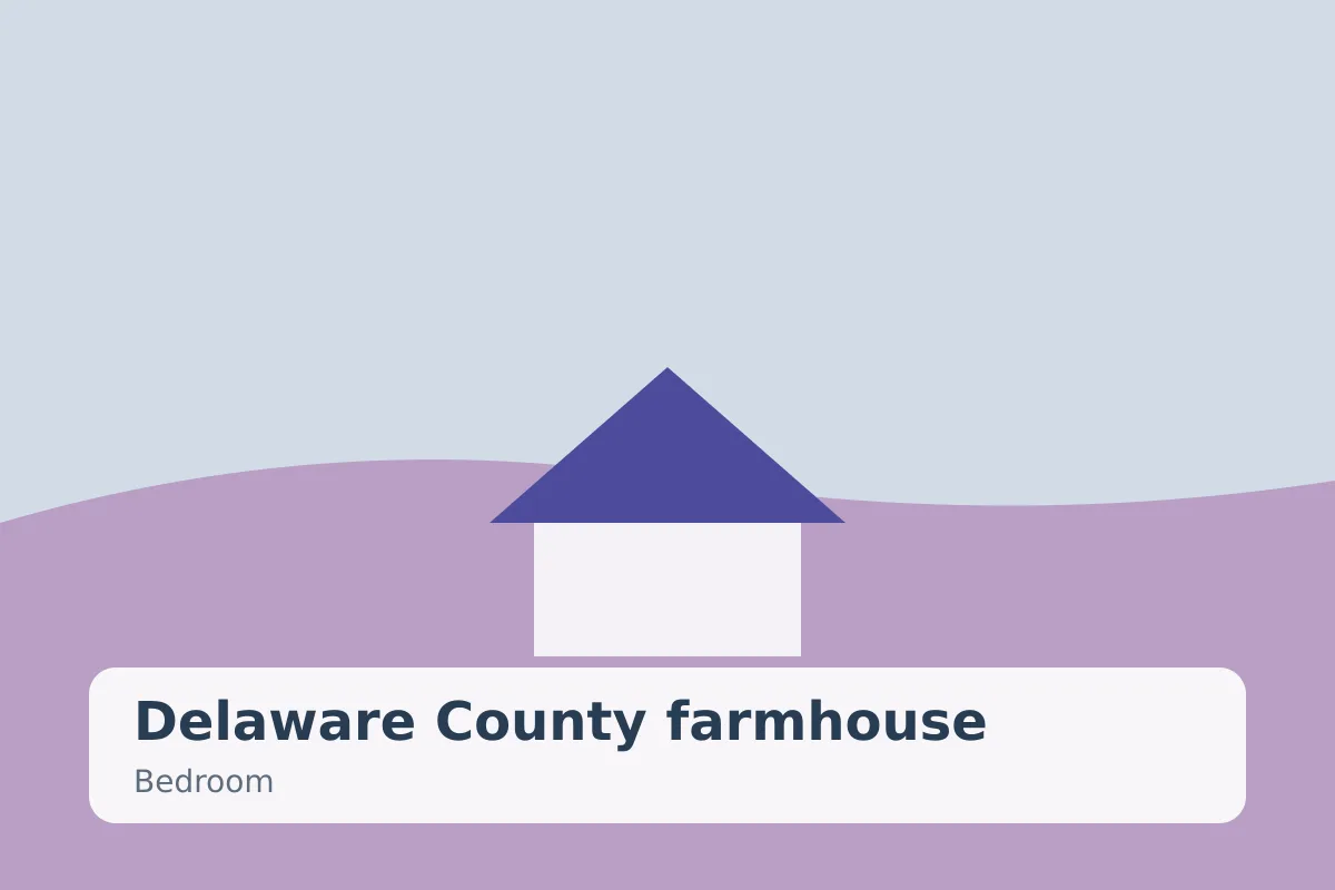 Delaware County farmhouse — bedroom