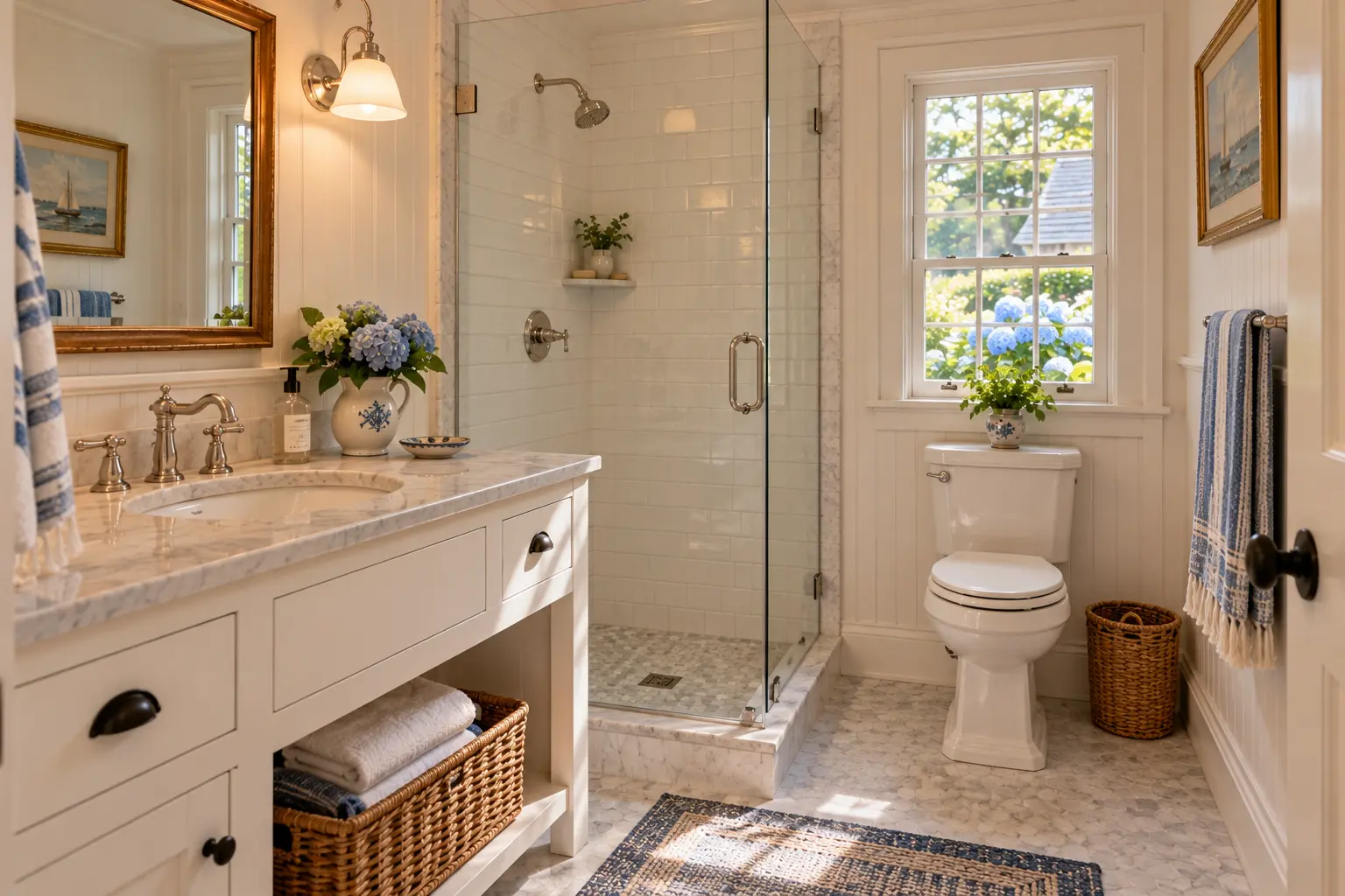 Sea captain's cottage: the bathroom