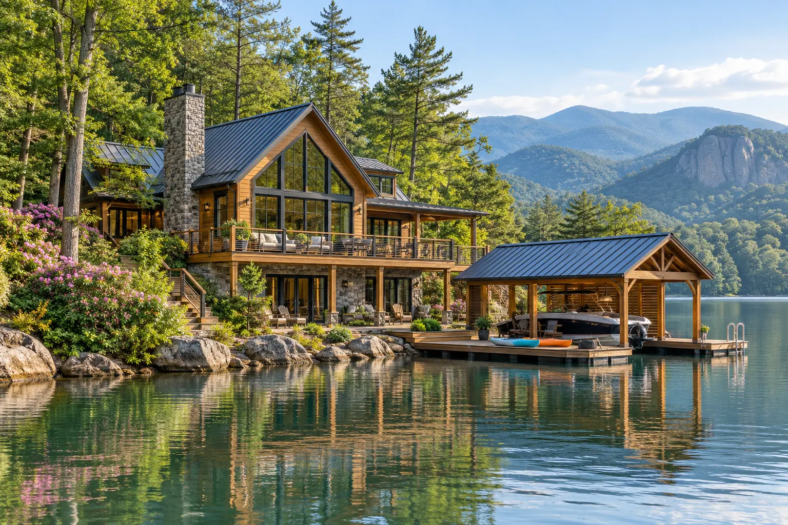 Lake Lure boathouse
