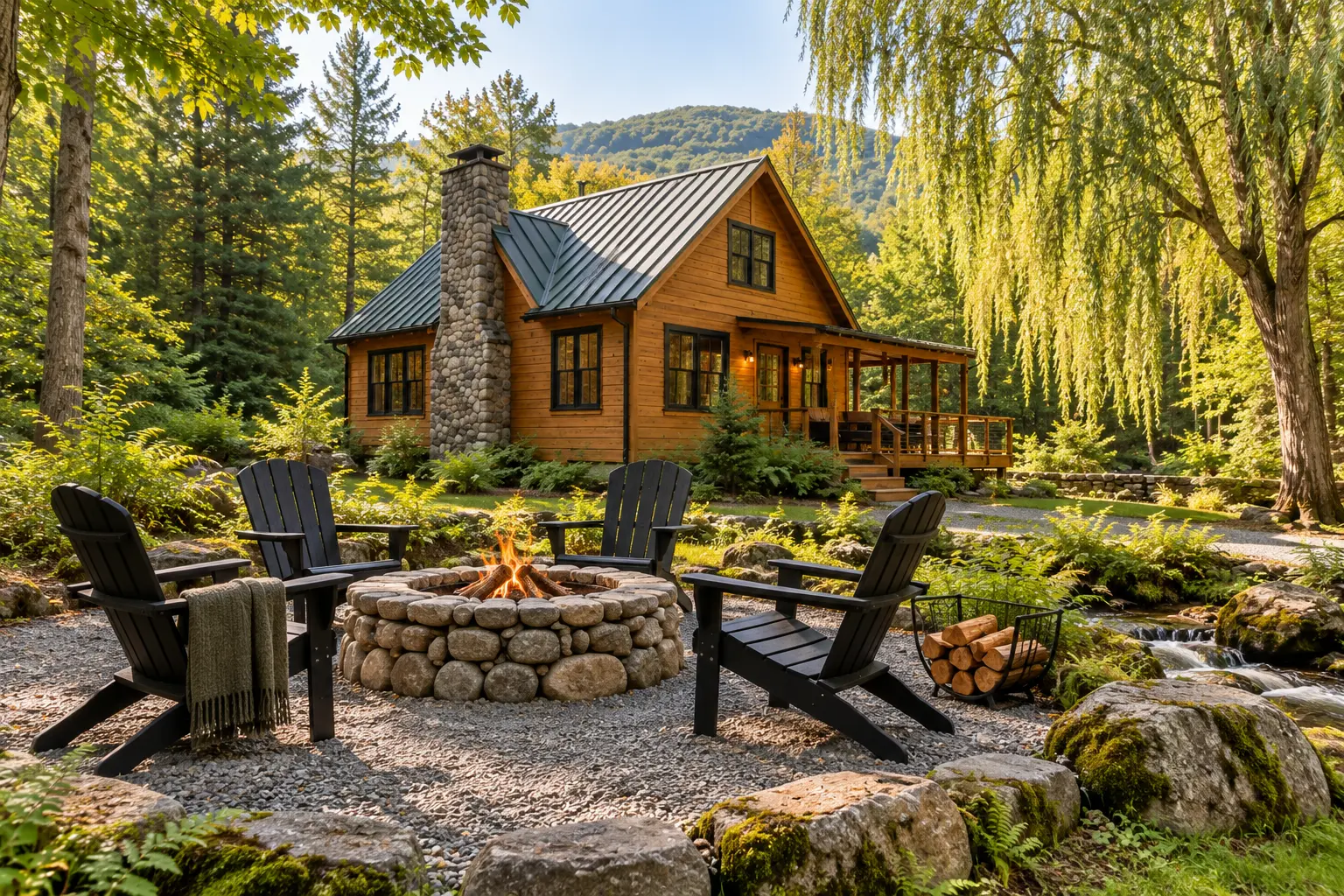 Willow Brook cabin: the fire pit