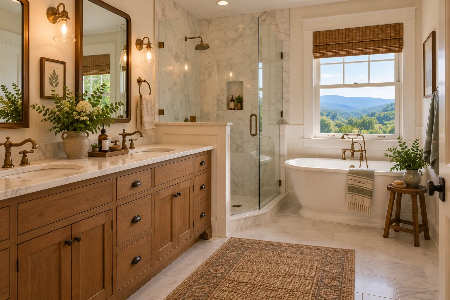 Farmhouse on ten acres outside Asheville: the bathroom