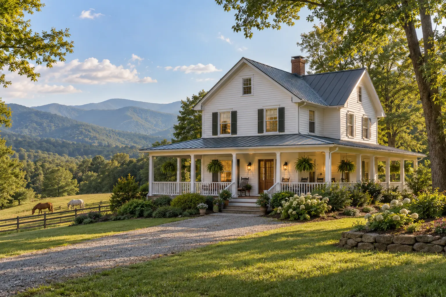 Farmhouse on ten acres outside Asheville