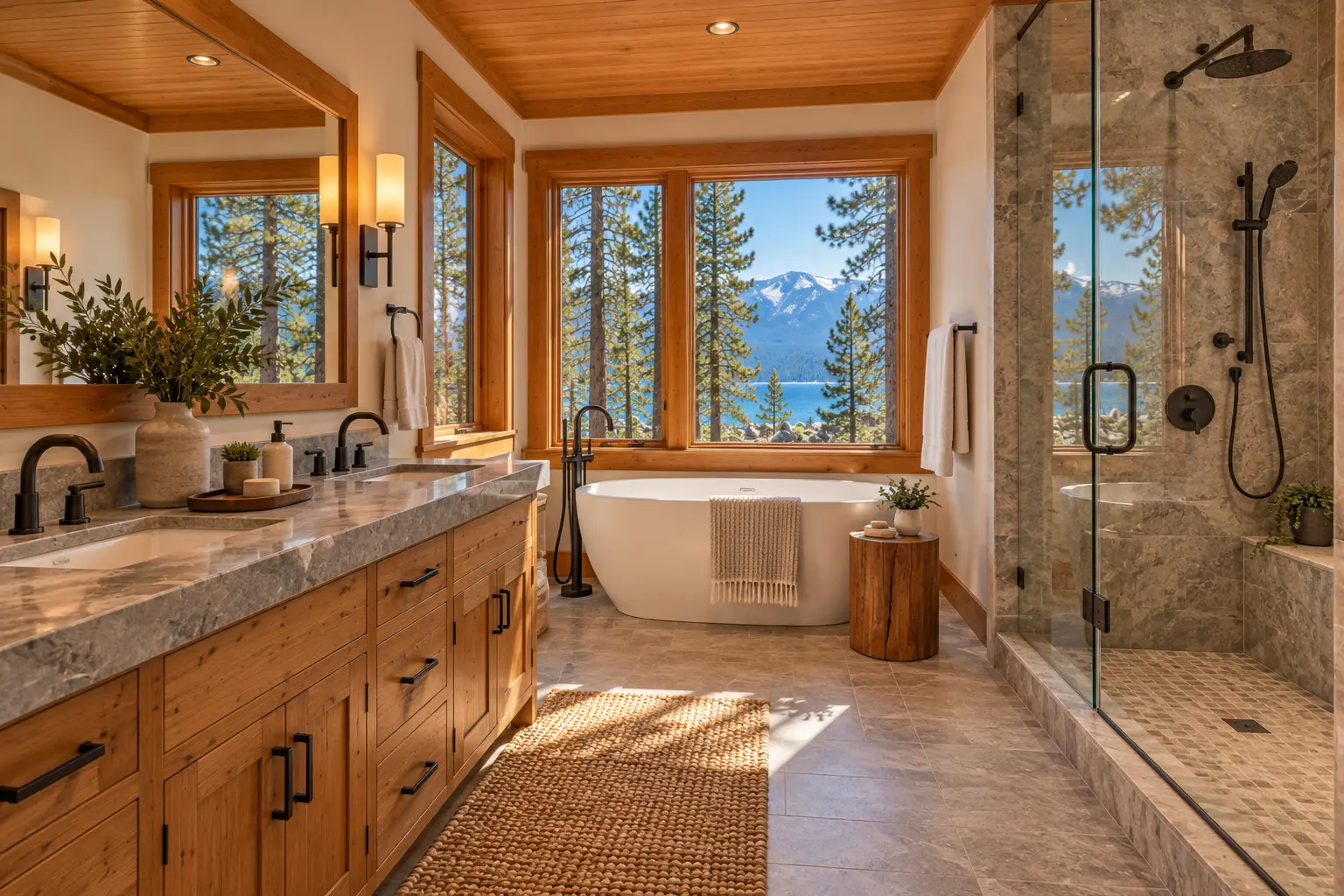 Camp Richardson lake house: the bathroom