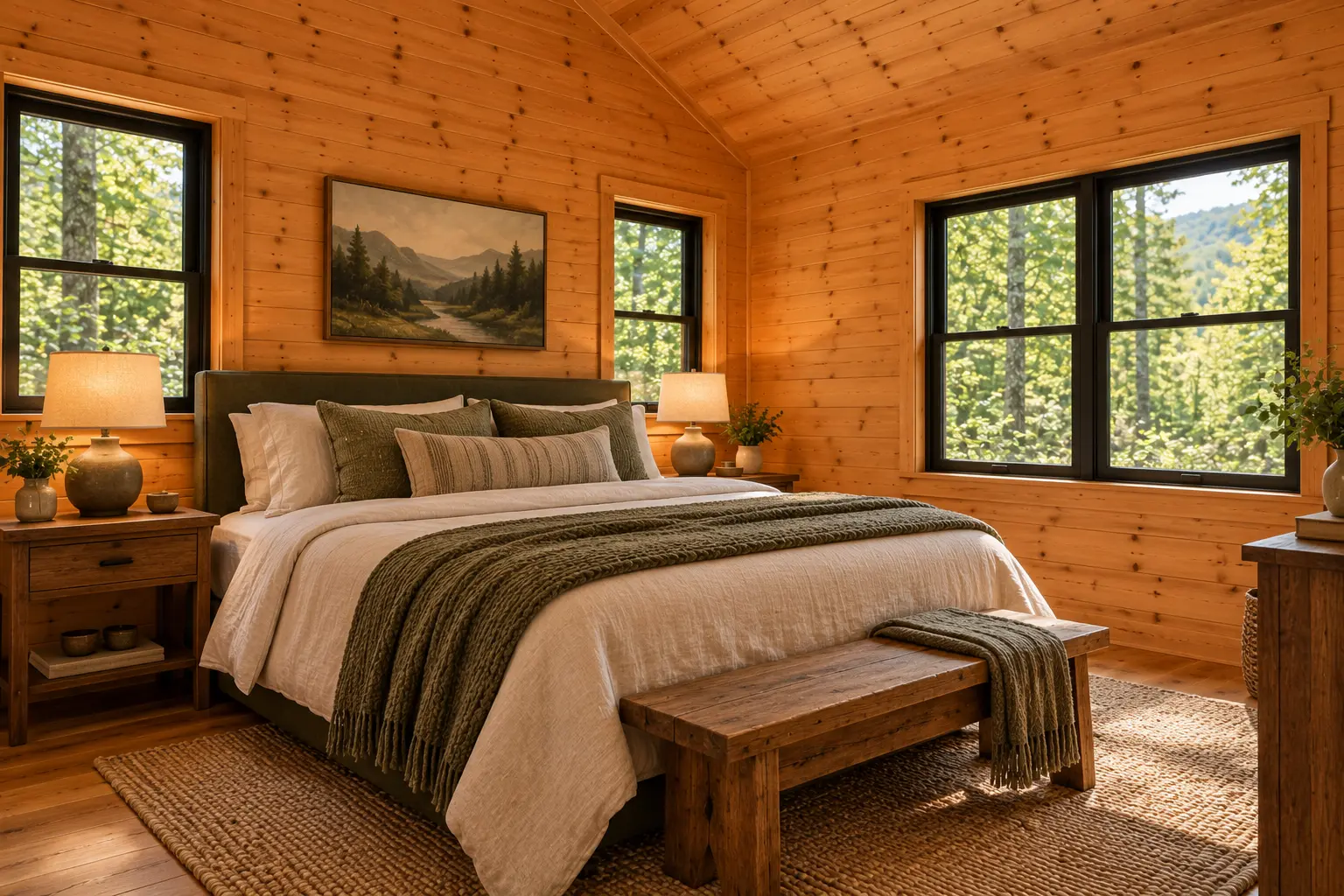 Willow Brook cabin: the main bedroom