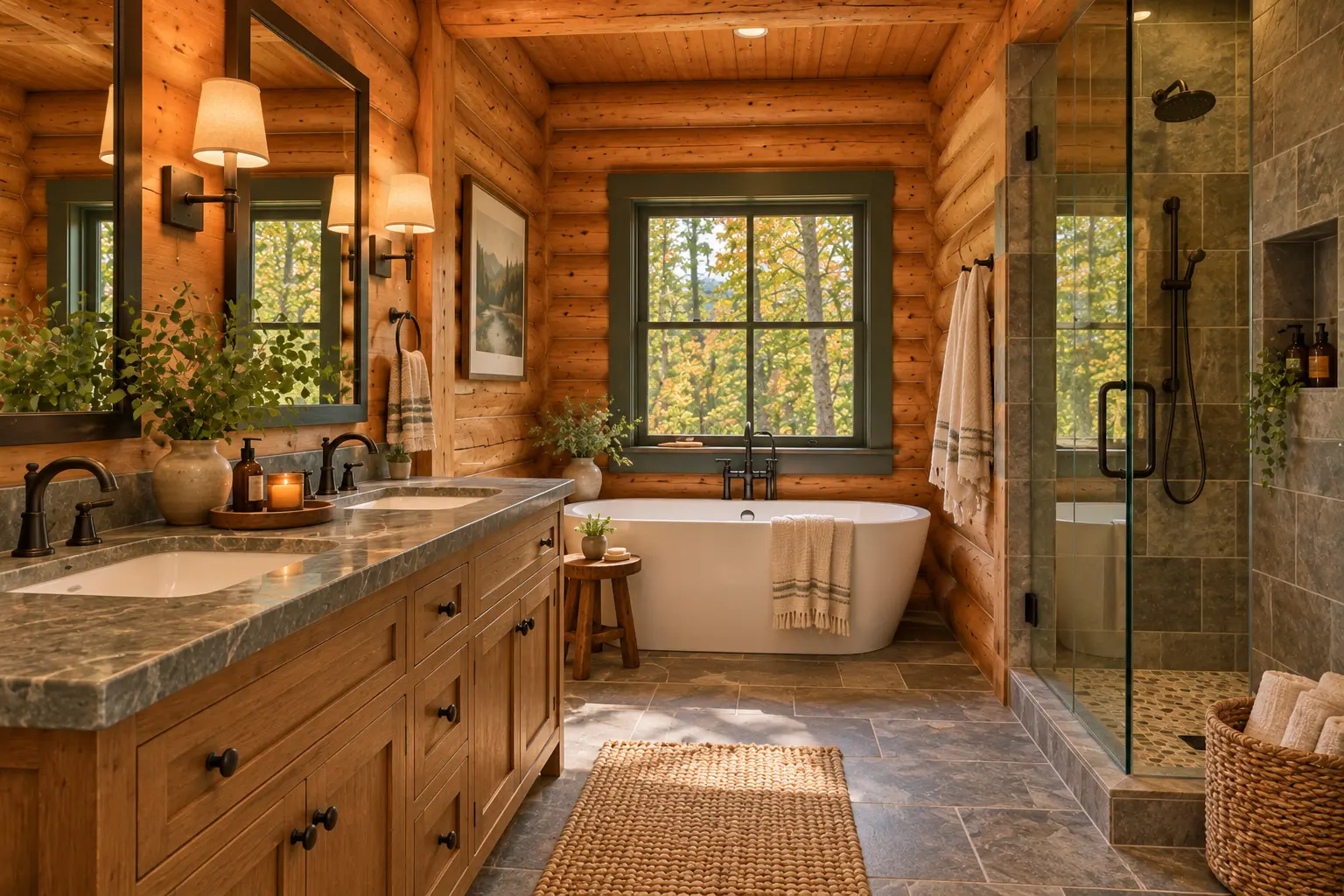 Hemlock Ridge Cabin with hot tub: the bathroom
