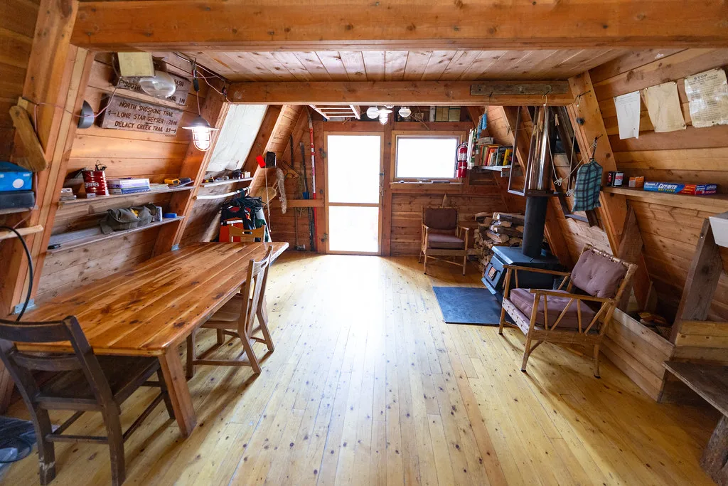 Creekside A-frame with wood stove