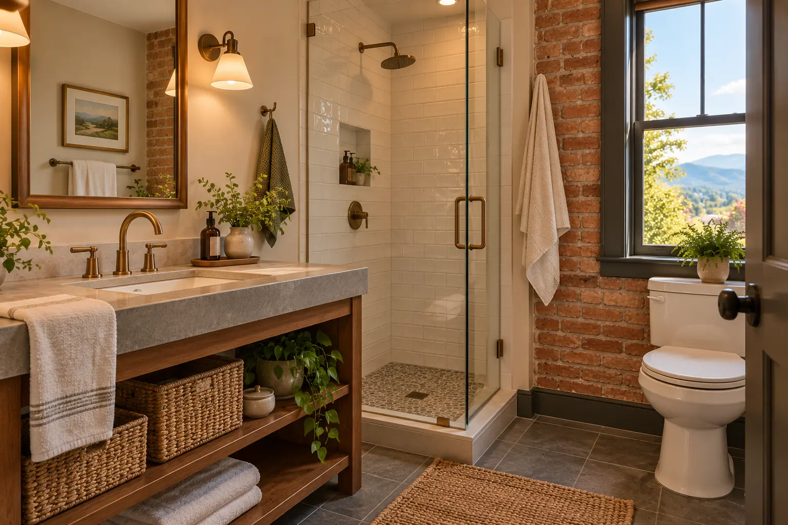 Wall Street guest suite: the bathroom