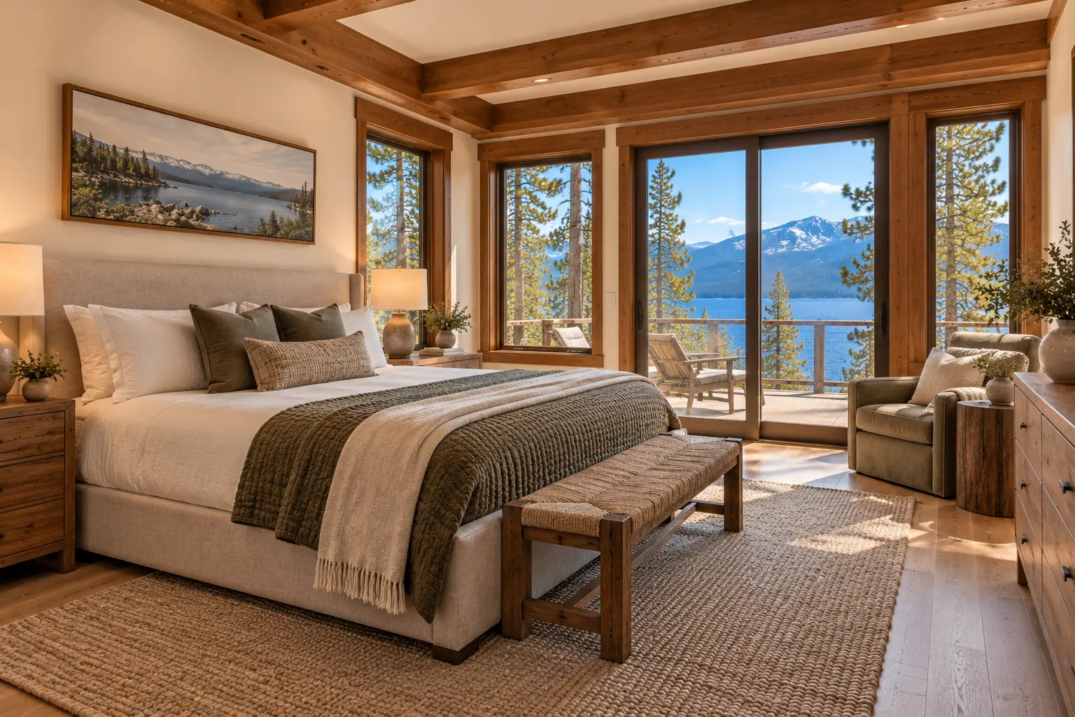 West Shore lake house: the main bedroom