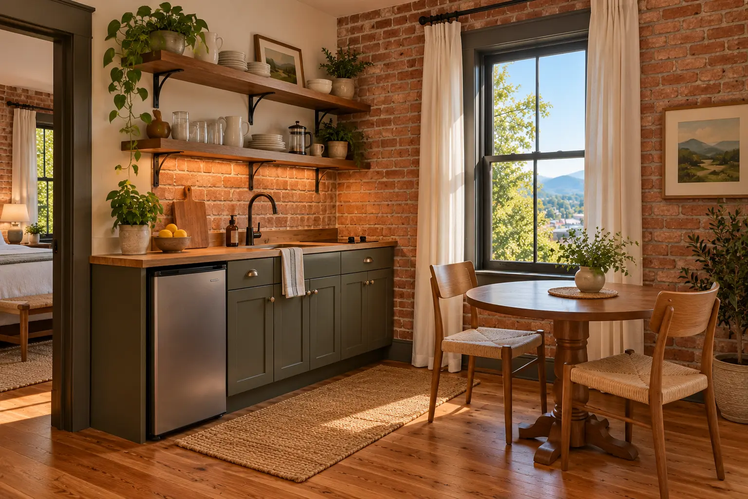 Wall Street guest suite: the kitchenette