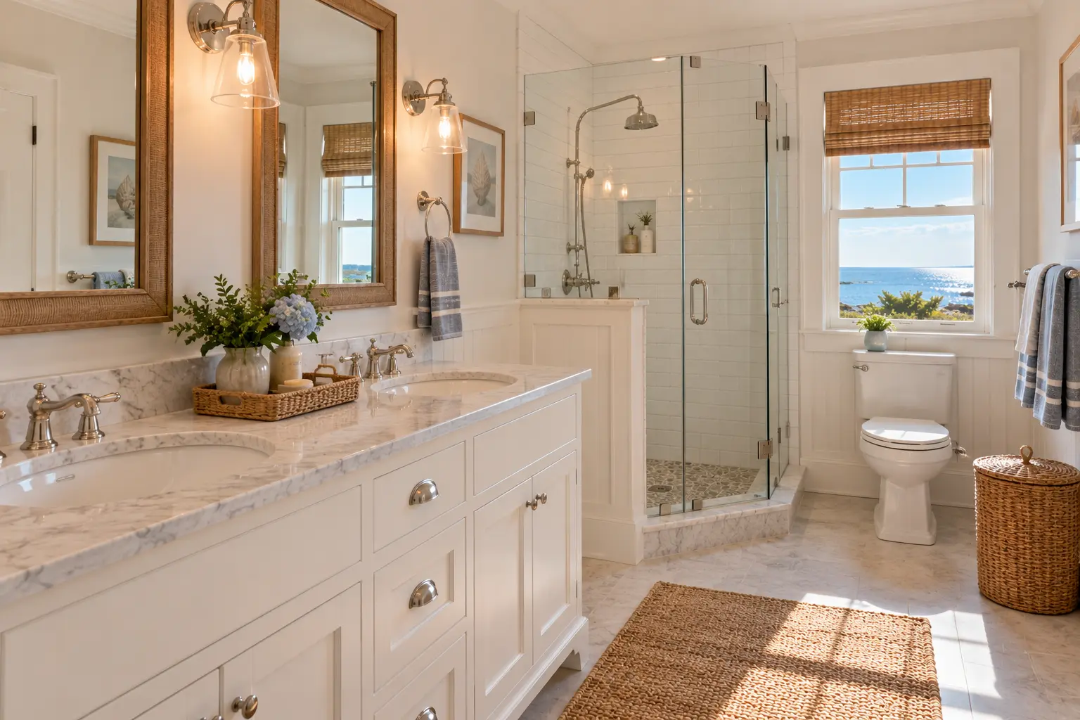 Woods Hole shingle house: the bathroom