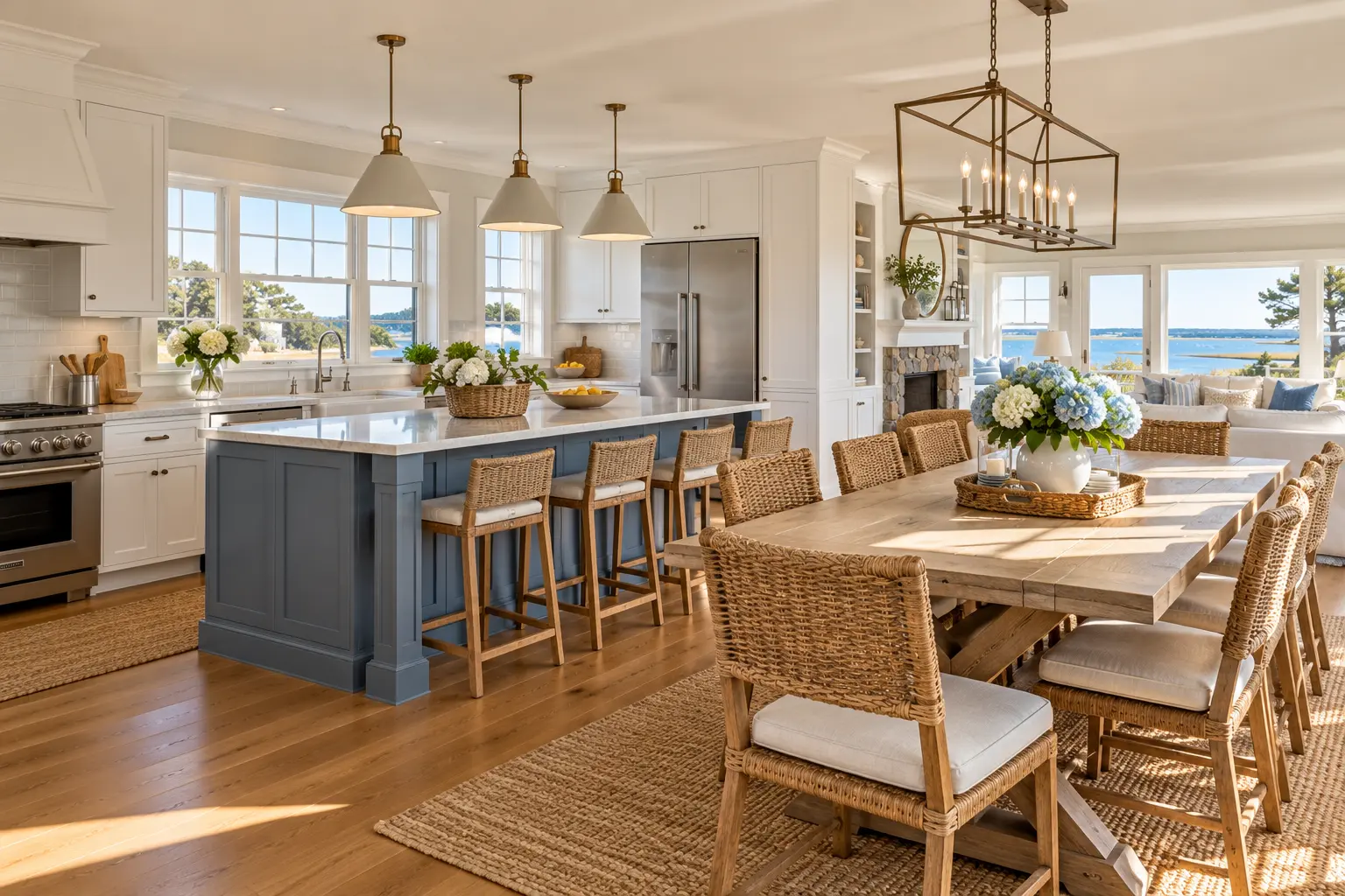 Harbor light house: the kitchen and dining table