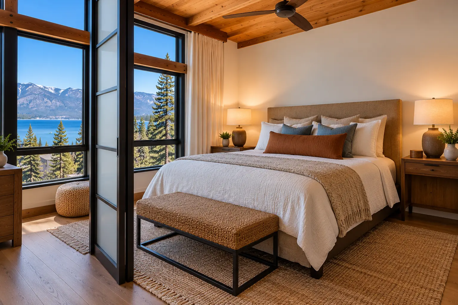 Lakeview loft near Heavenly: the main bedroom