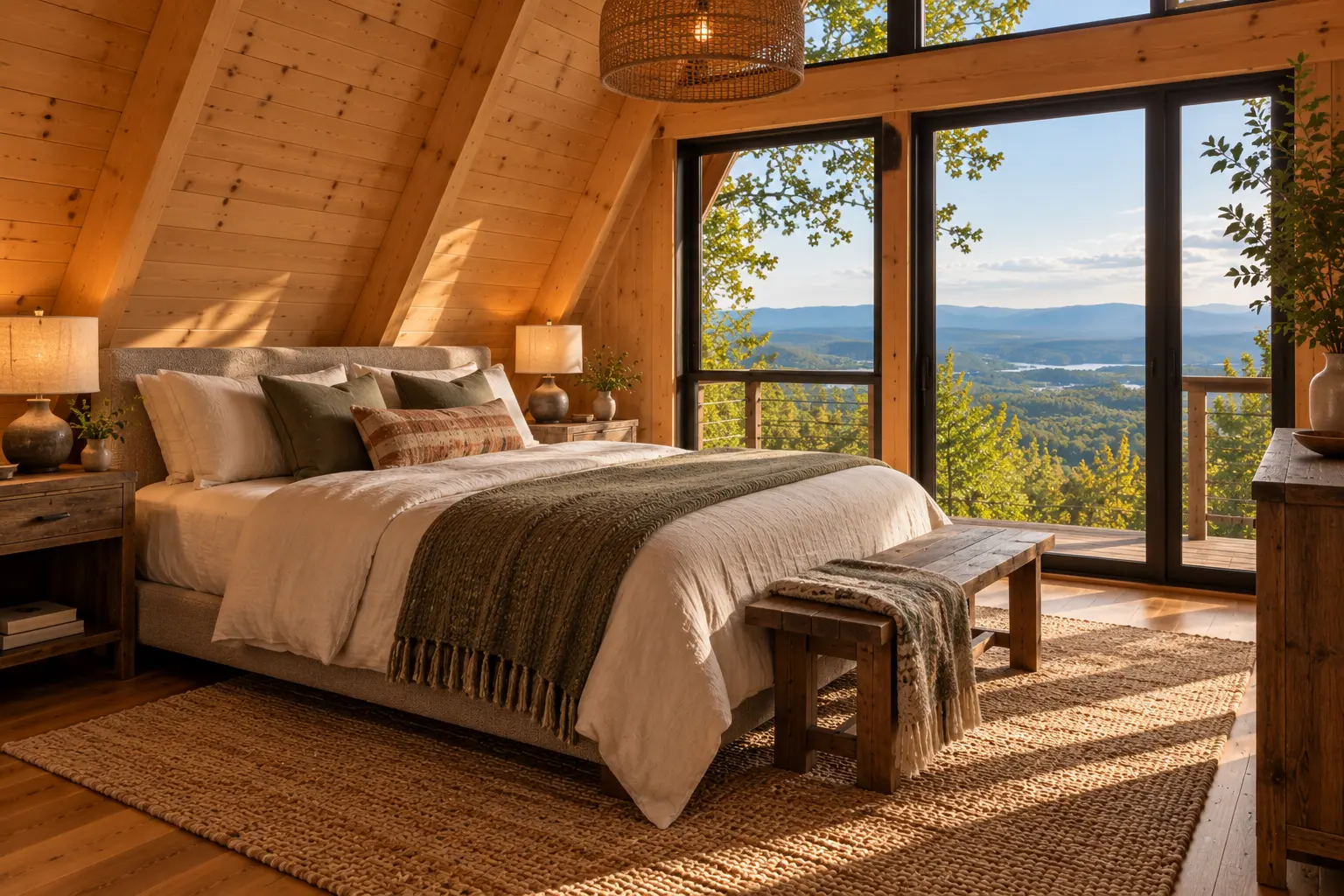 Overlook A-frame: the main bedroom