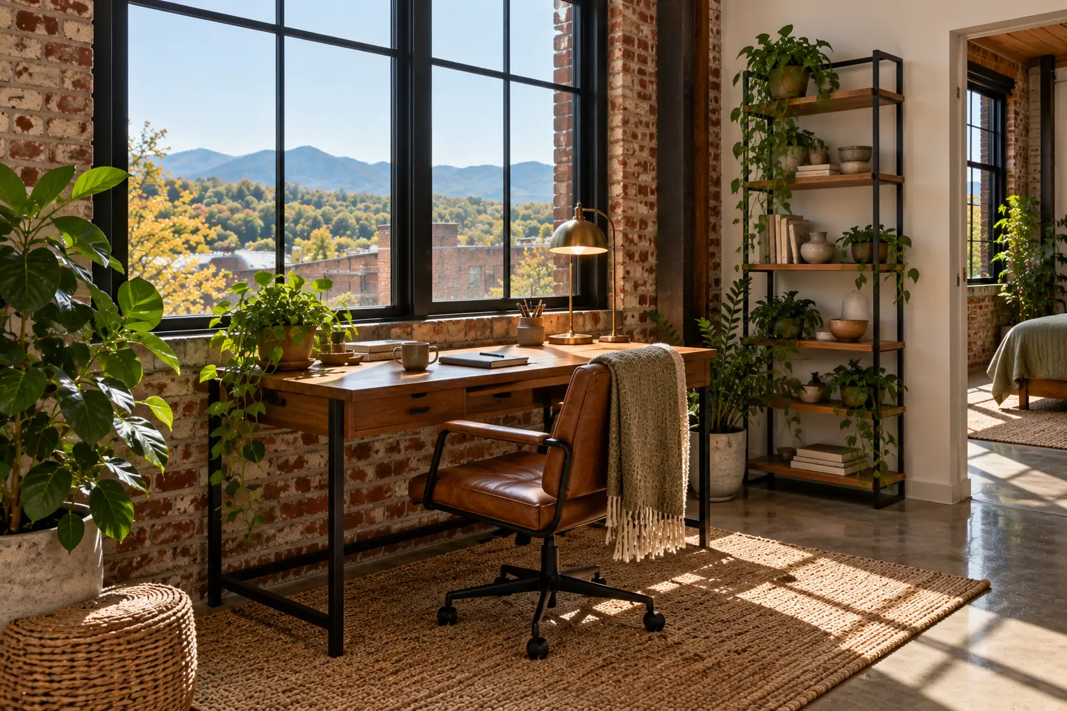 River Arts loft: the work corner by the window