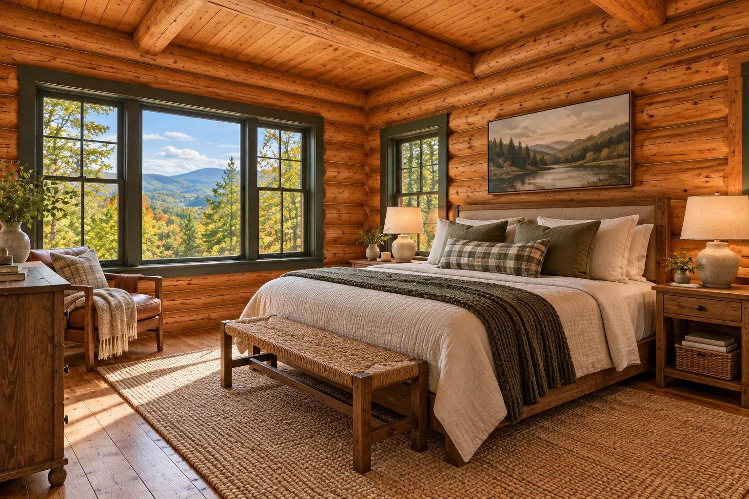 Hemlock Ridge Cabin with hot tub: the main bedroom