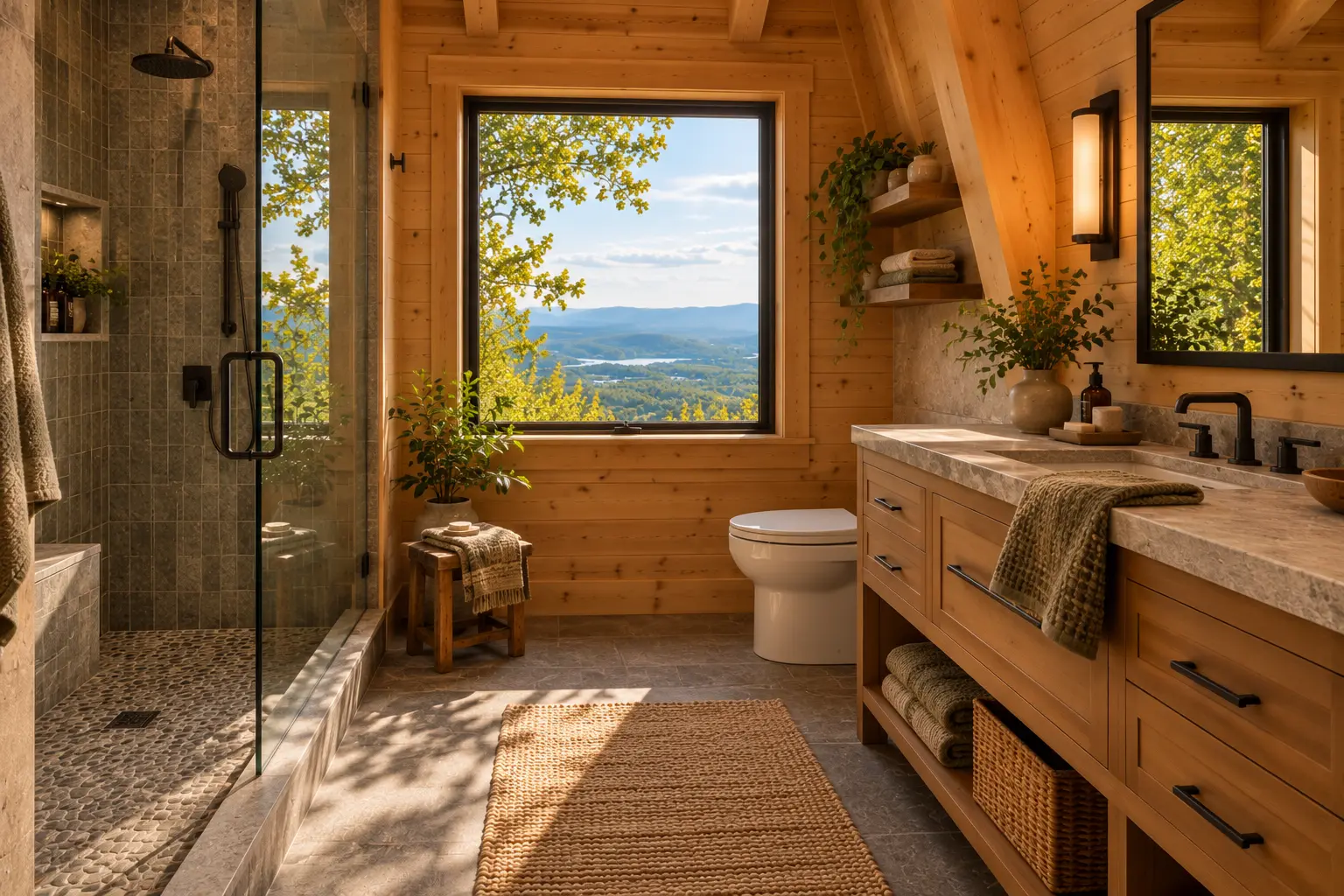 Overlook A-frame: the bathroom